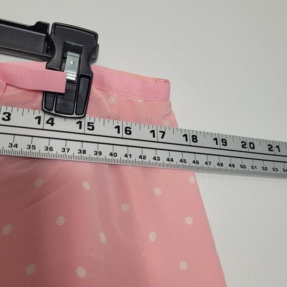 VIntage y2k pink feminine polka dot bow a line silk dreamy delicate skirt 18 - Picture 6 of 10